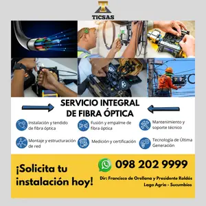 SERVICIO FIBRA OPTICA INSTALACION / AJUSTE / MONTAJE / CONFIGURACION / TENDIDO